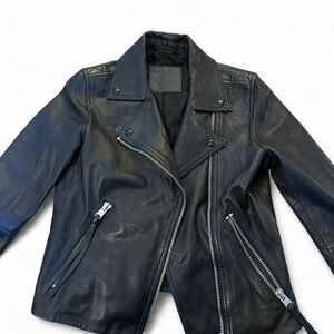 All Saints Dark Leather Jacket